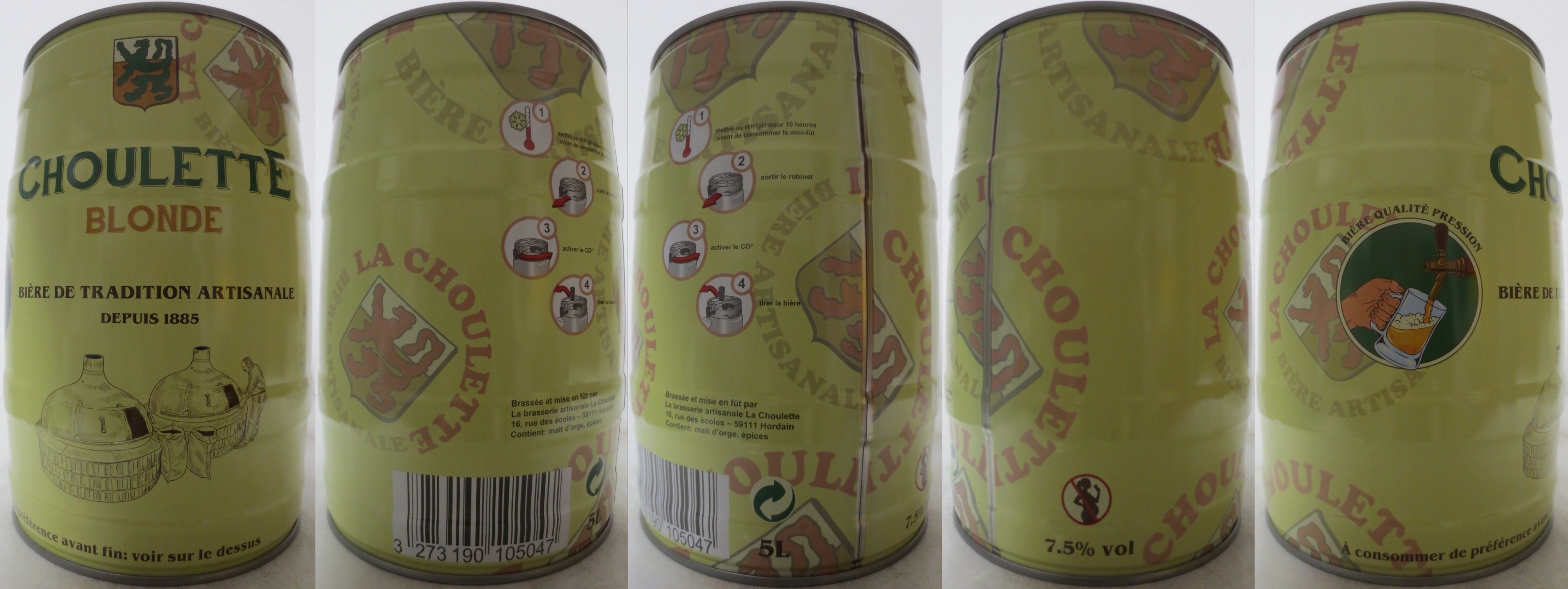 CHOULETTE BLONDE BIÉRE DE TRADITION AARTISAN ALE DEPUIS 1885 (5L) Nr.1 