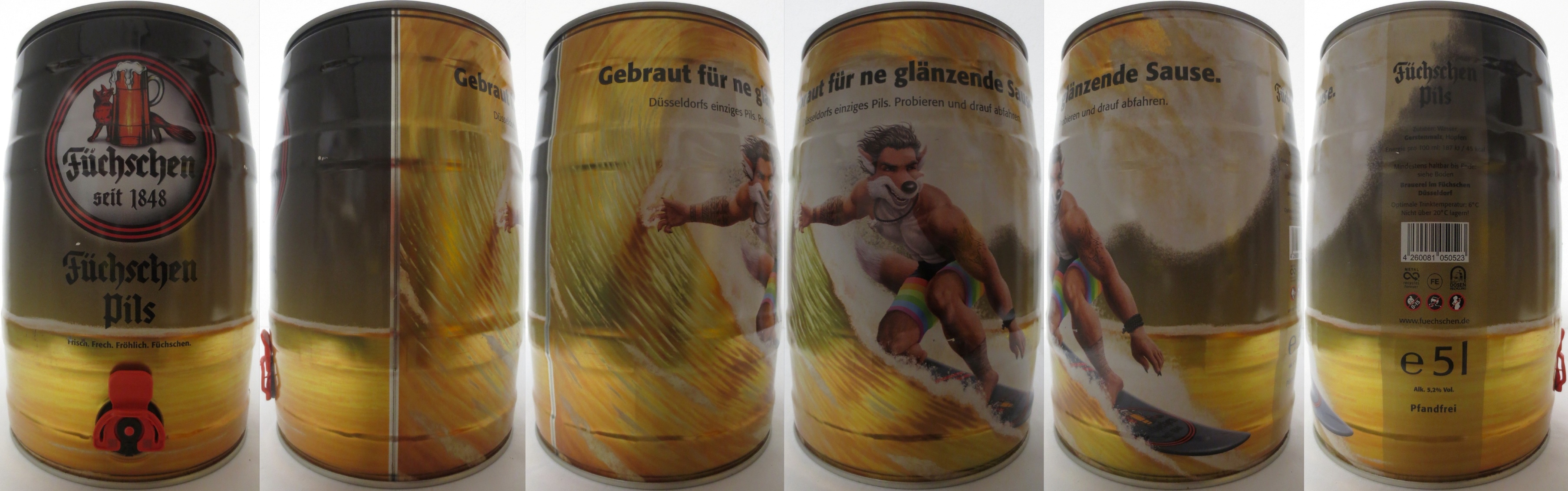 Füchschen Pils Gebraut für ne glänzende Sause. Düsseldorfs einziges Pils. Probieren und drauf abfahren. (5L) Nr.1 