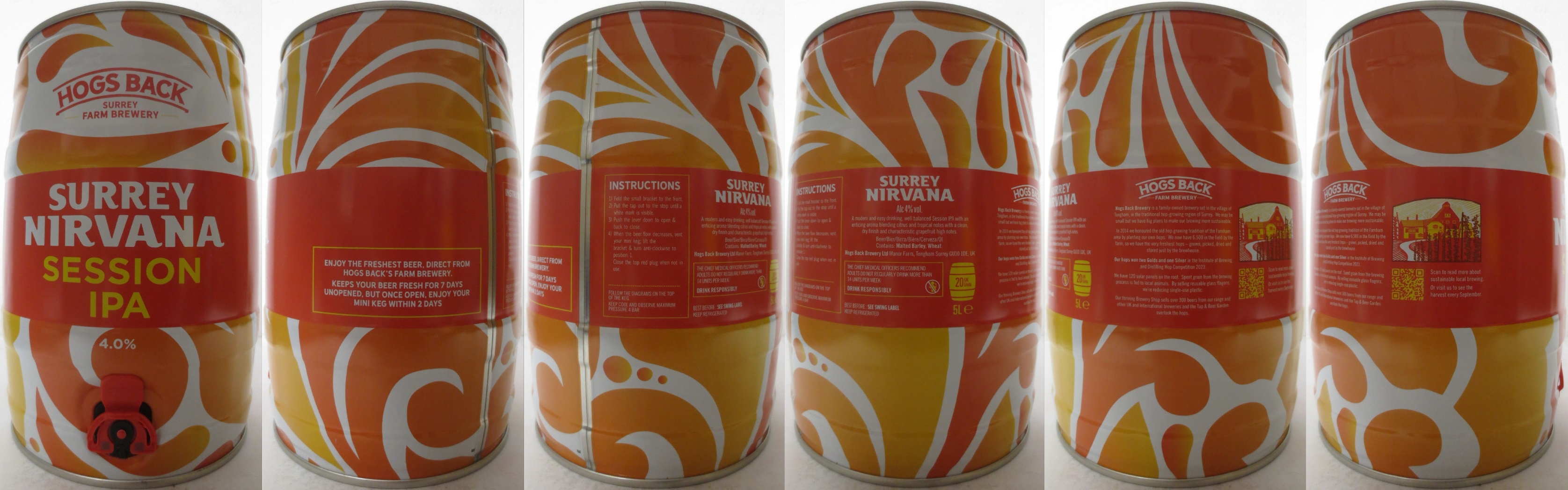 HOGS BACK SURREY NIRVANA SESSION IPA 4.0% (5L) Nr.1 