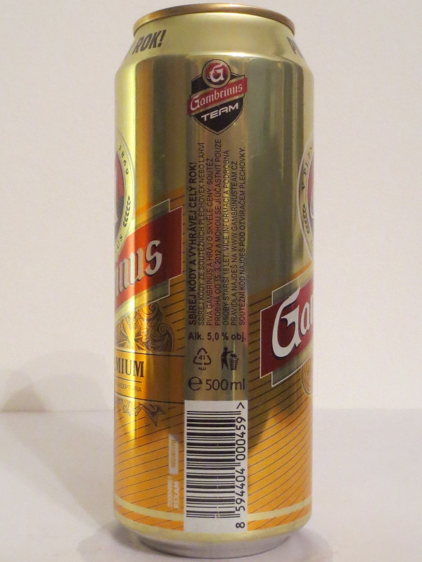 Gambrinus PREMIUM PLZEŇSKA RECEPTURA VYHRÁVEJ PO CELÝ ROK! (50cl) (B/O)