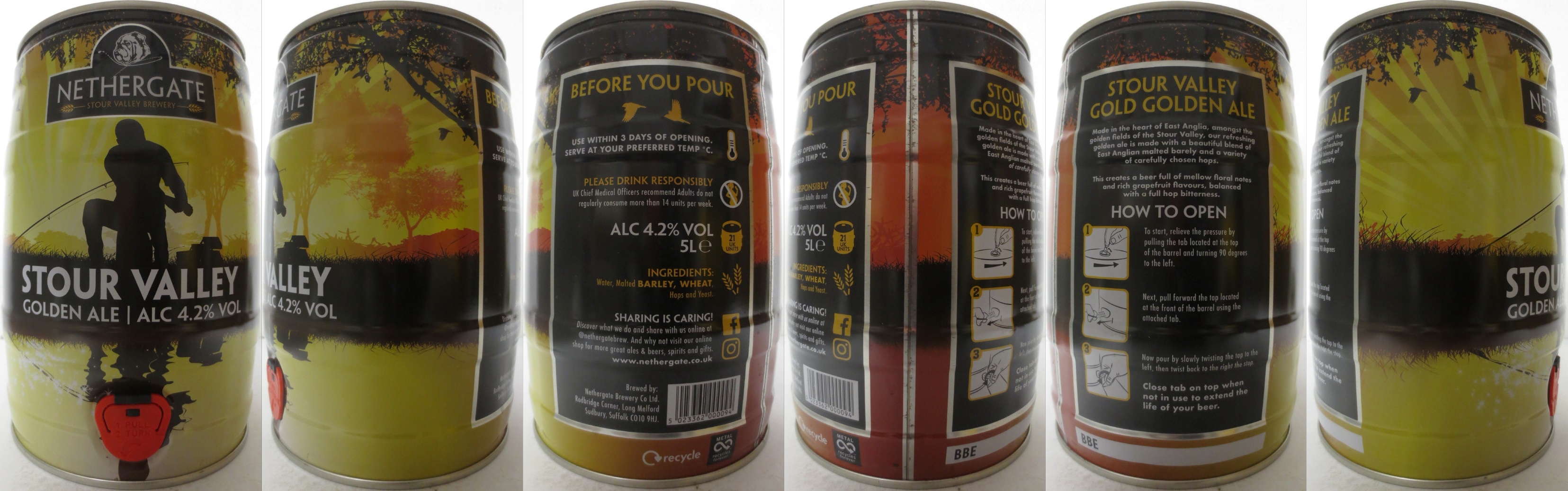 NETHERGATE STOUR VALLEY GOLDEN ALE ALC 4.2% VOL (5L) Nr.1