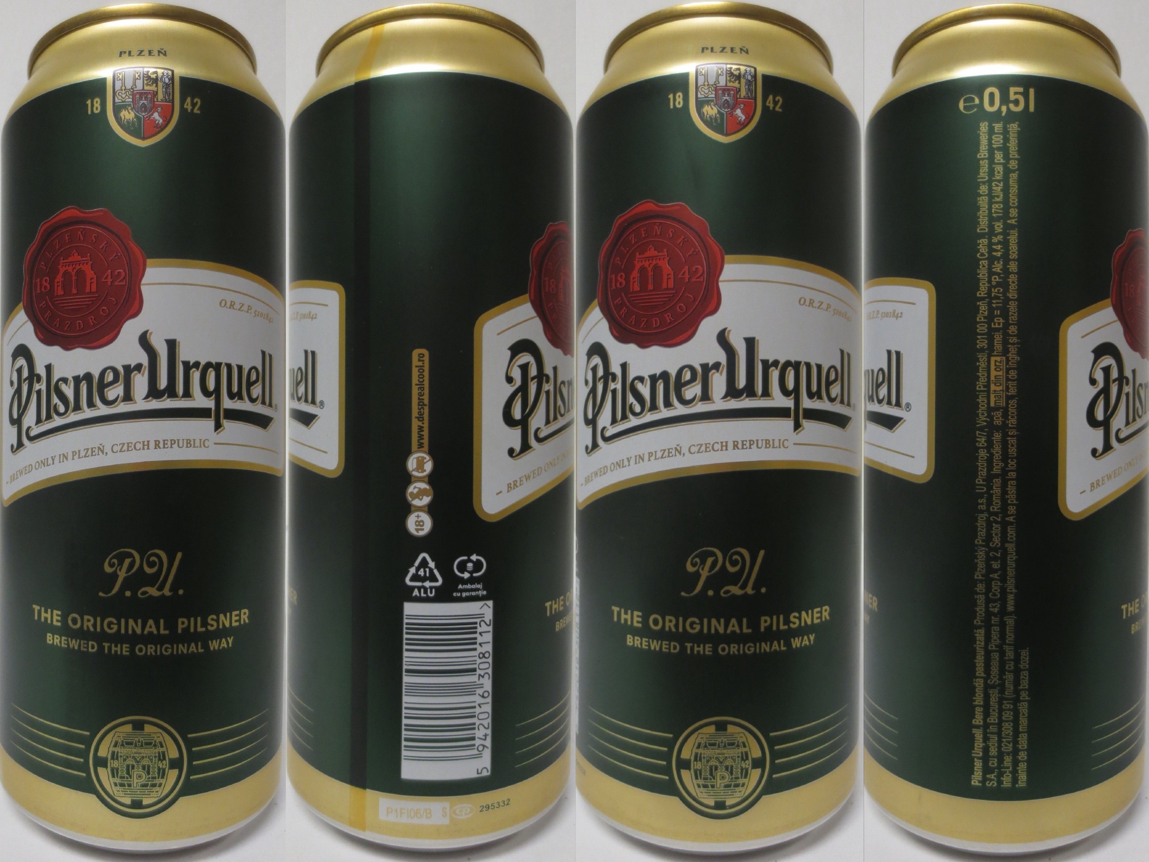 Pilsner Urquell P.U. THE ORIGINAL PILSNER BREWED THE ORIGINAL WAY (RO) (50cl) (B/O) č.1
