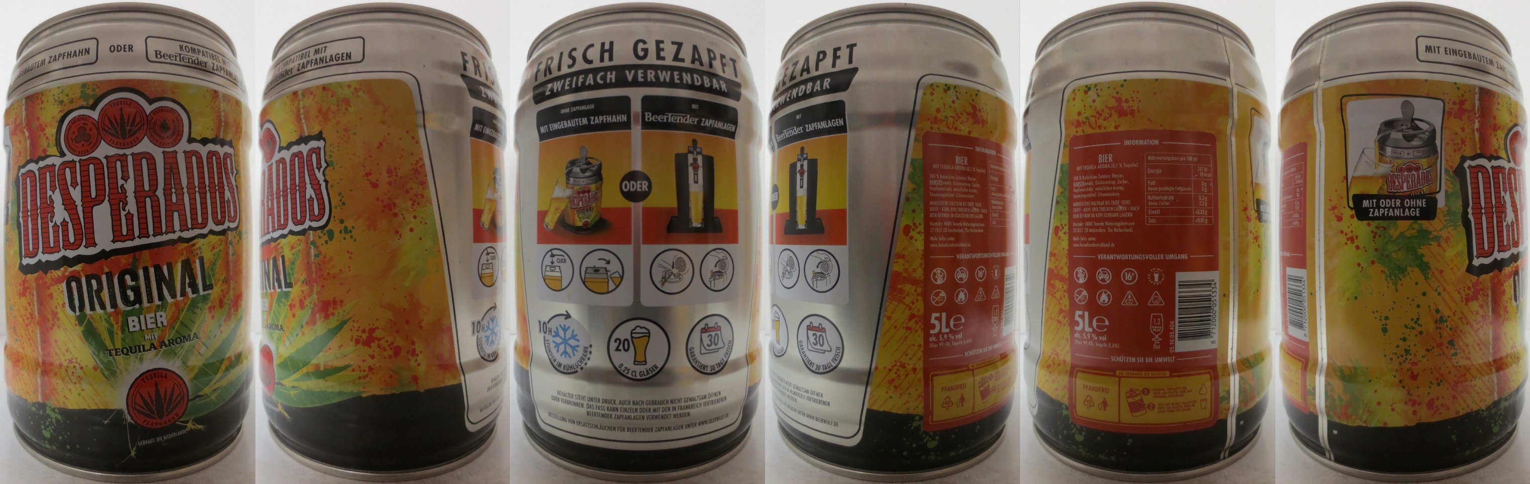 DESPERADOS ORIGINAL BIER MIT TEQUILA AROMA BIER (5L) Nr.1 