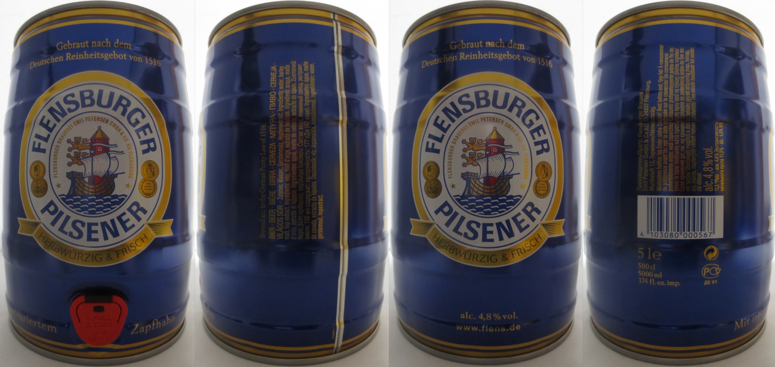 FLENSBURGER PILSENER HERBWÜRZIG & FRISCH (5L) Nr.1