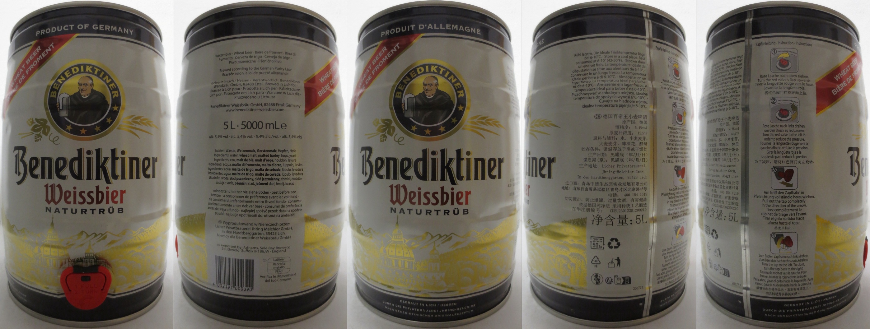 Benediktiner Weissbier NATURTRÜB (5L) Nr.1 