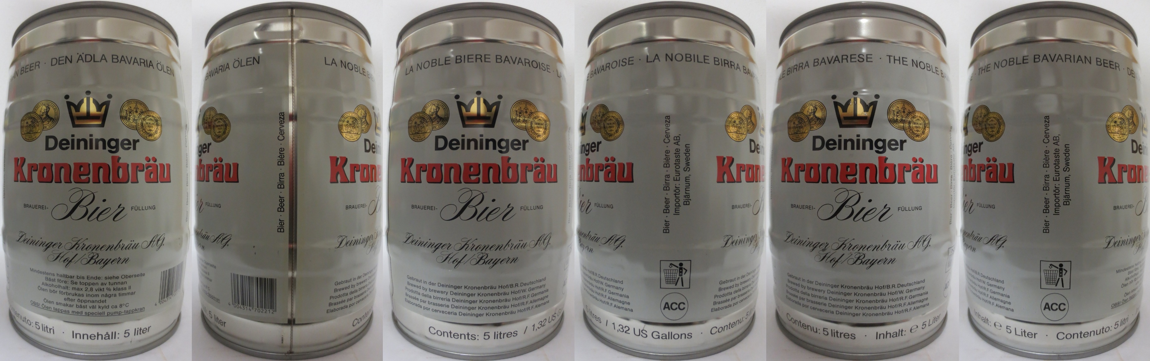 Deininger Kronenbräu BRAUEREI-Bier FÜLLUNG (5L) Nr.1 