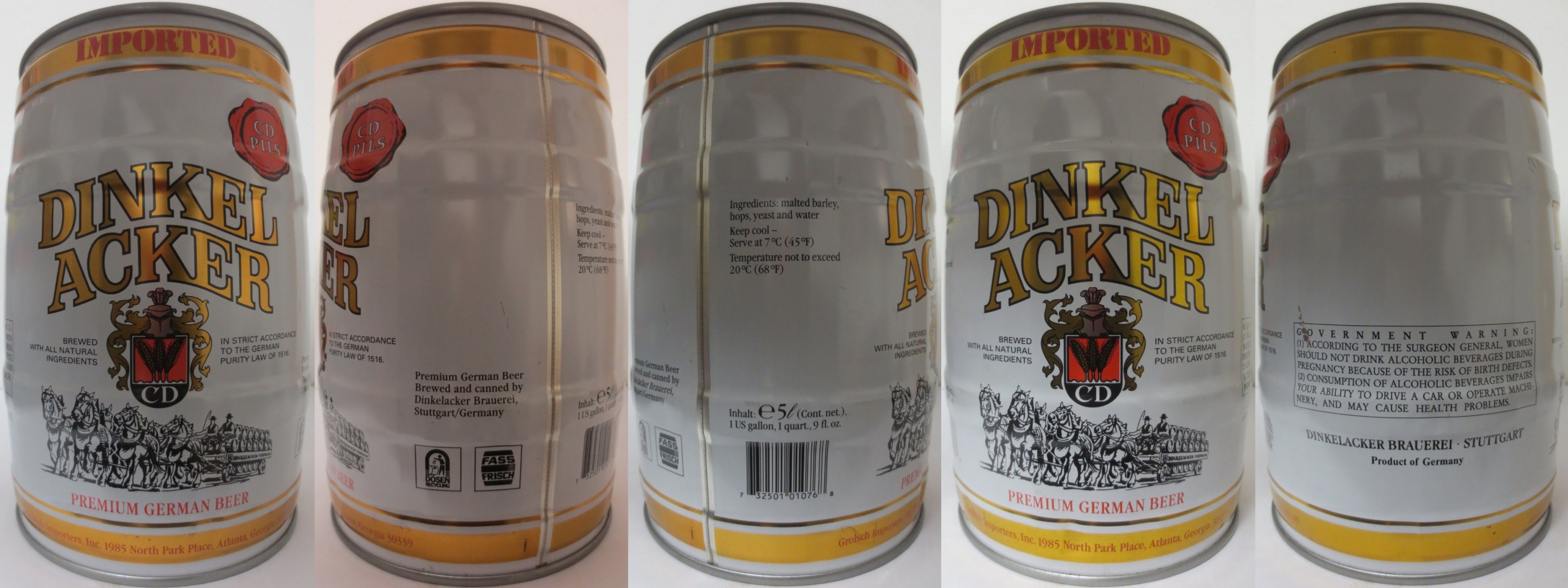DINKEL ACKER PREMIUM GERMAN BEER IMPORTED (5L) Nr.1 