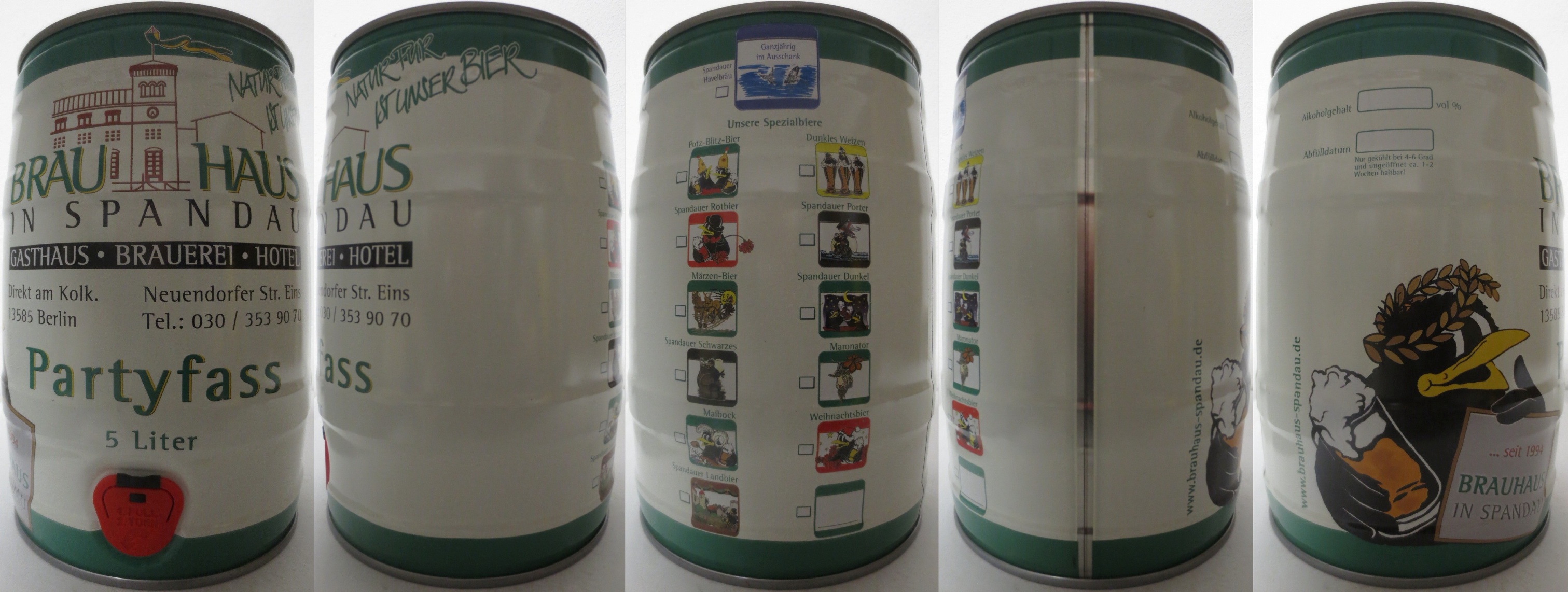 BRAU HAUS IN SPANDAU Partyfass 5 Liter (5L) Nr.1