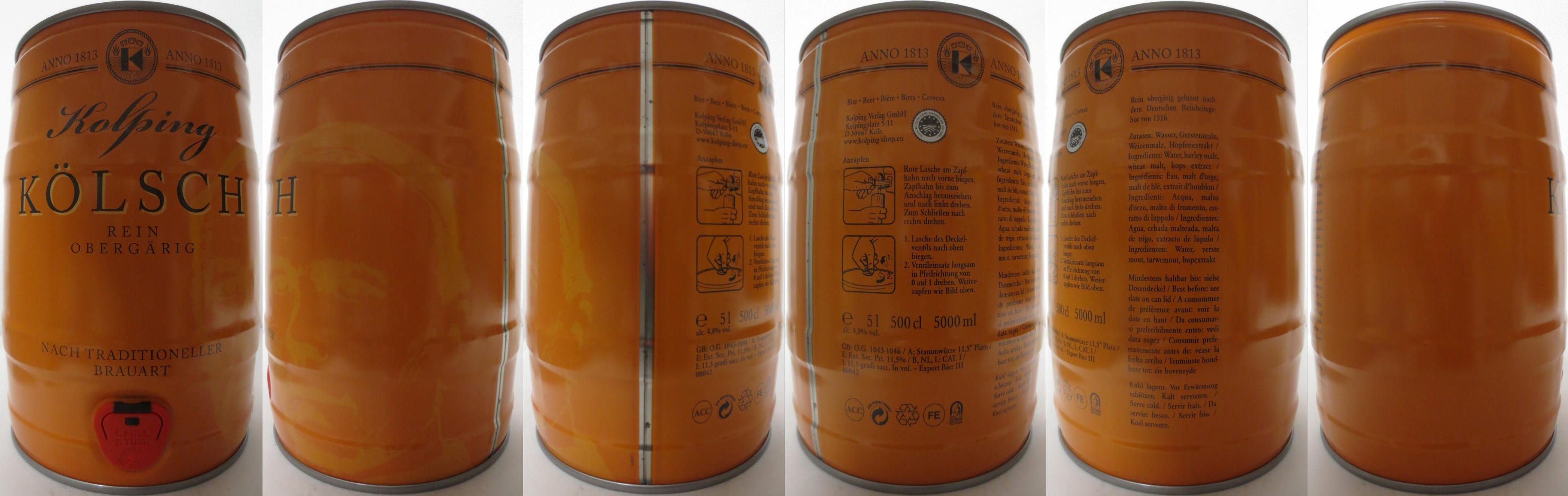 Kolping Kölsch REIN OBERGARIG NACH TRADITIONELLER BRAUART (5L) Nr.1 