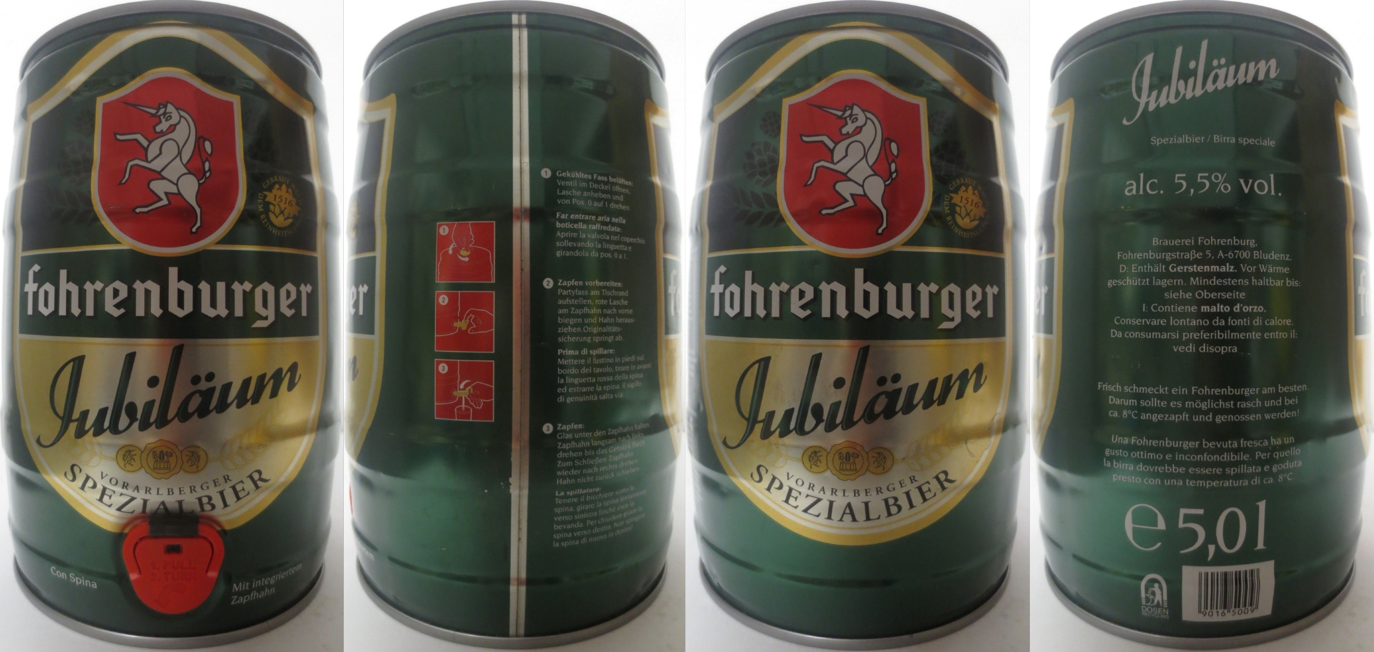 fohrenburger Jubiläum FORALRBERGER SPEZIALBIER (5L) Nr.1 