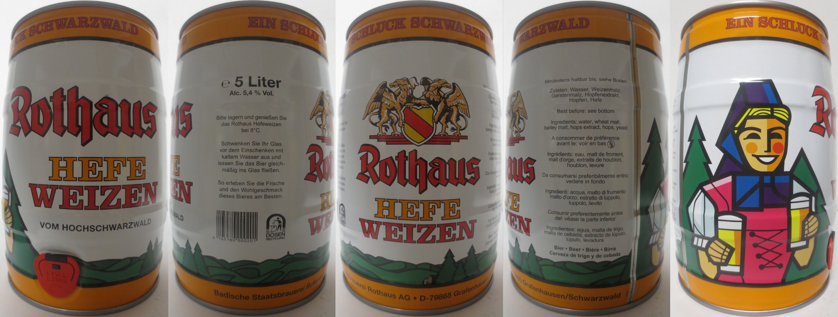 Rothaus HEFE WEIZEN VOM HOCHSCHWARZWALD (5L) Nr.1