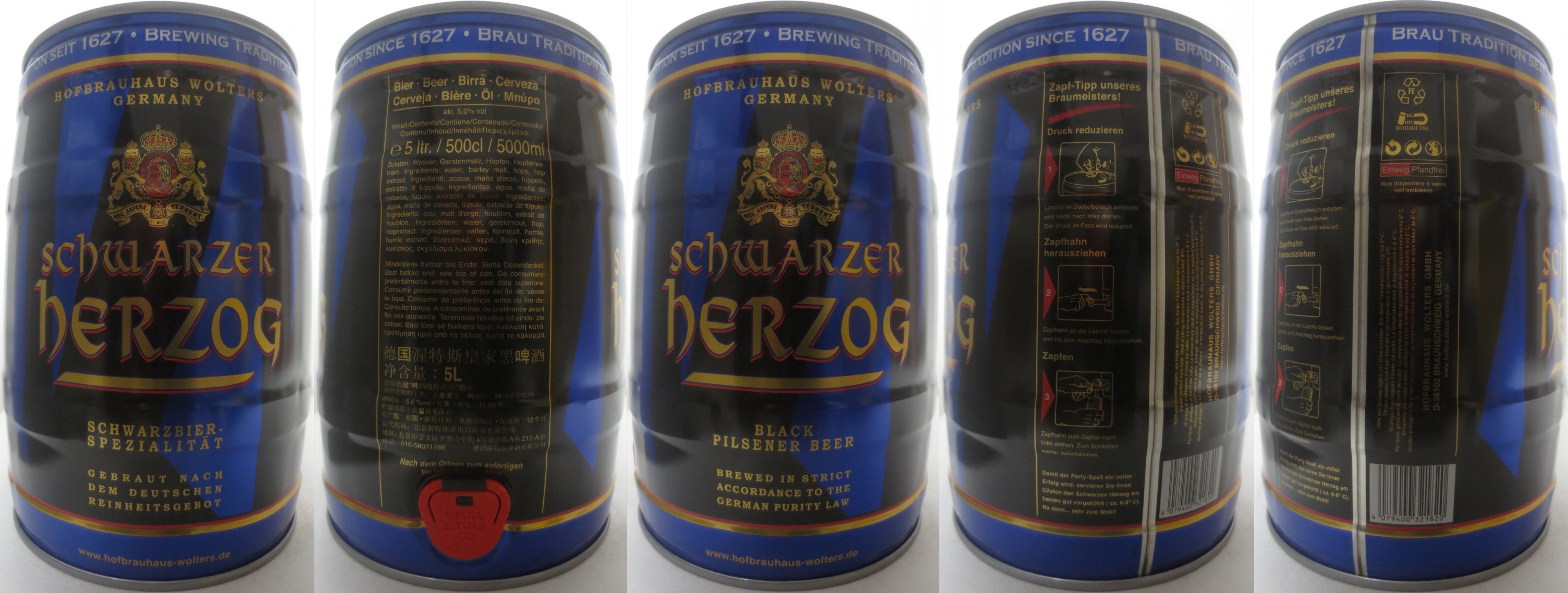 SCHWARZER HERZOG SCHWARZBIER-SPEZIALITÄT (5L) Nr.1
