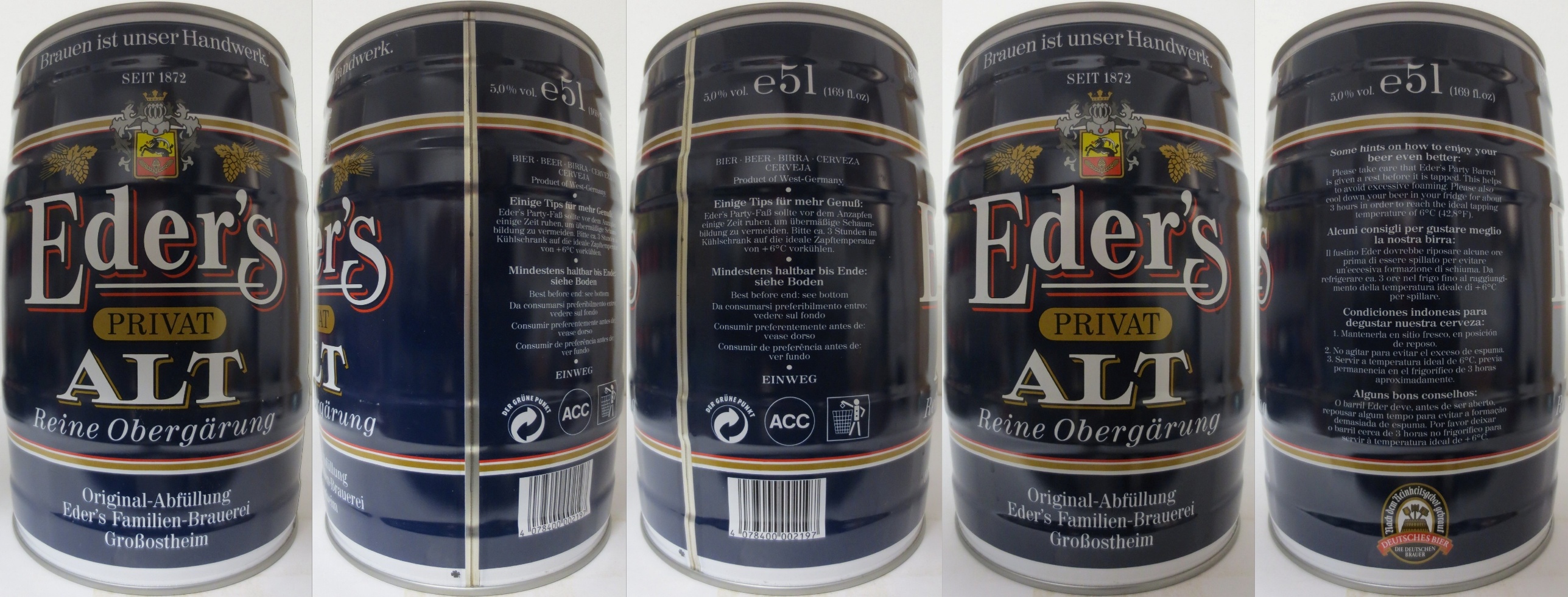Eder´s PRIVAT ALT Reine Obergärung (5L) Nr.1