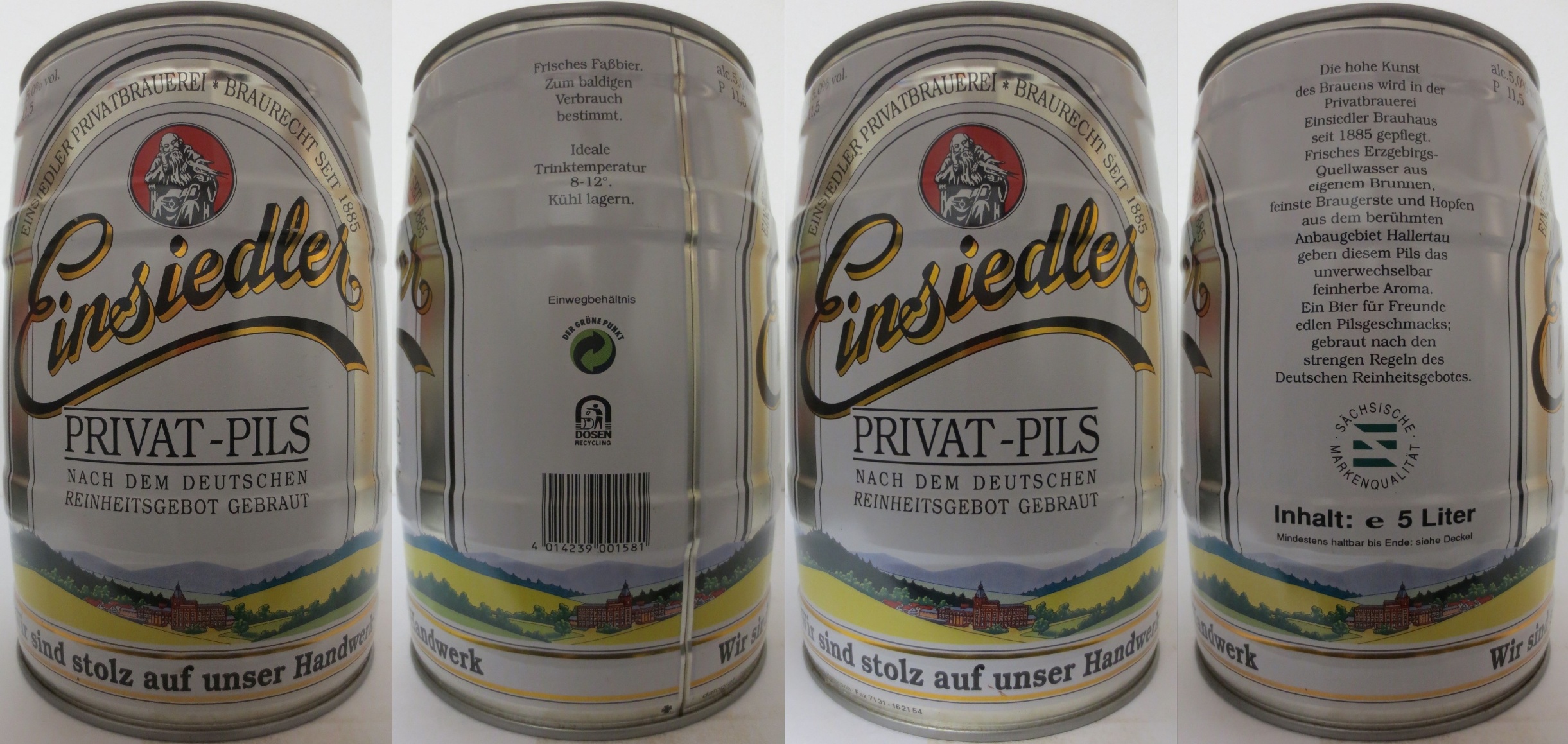 Einsiedler PRIVAT-PILS NACH DEM DEUTSCHEN REINHEISGEBOT GEBRAUT (5L) Nr.1