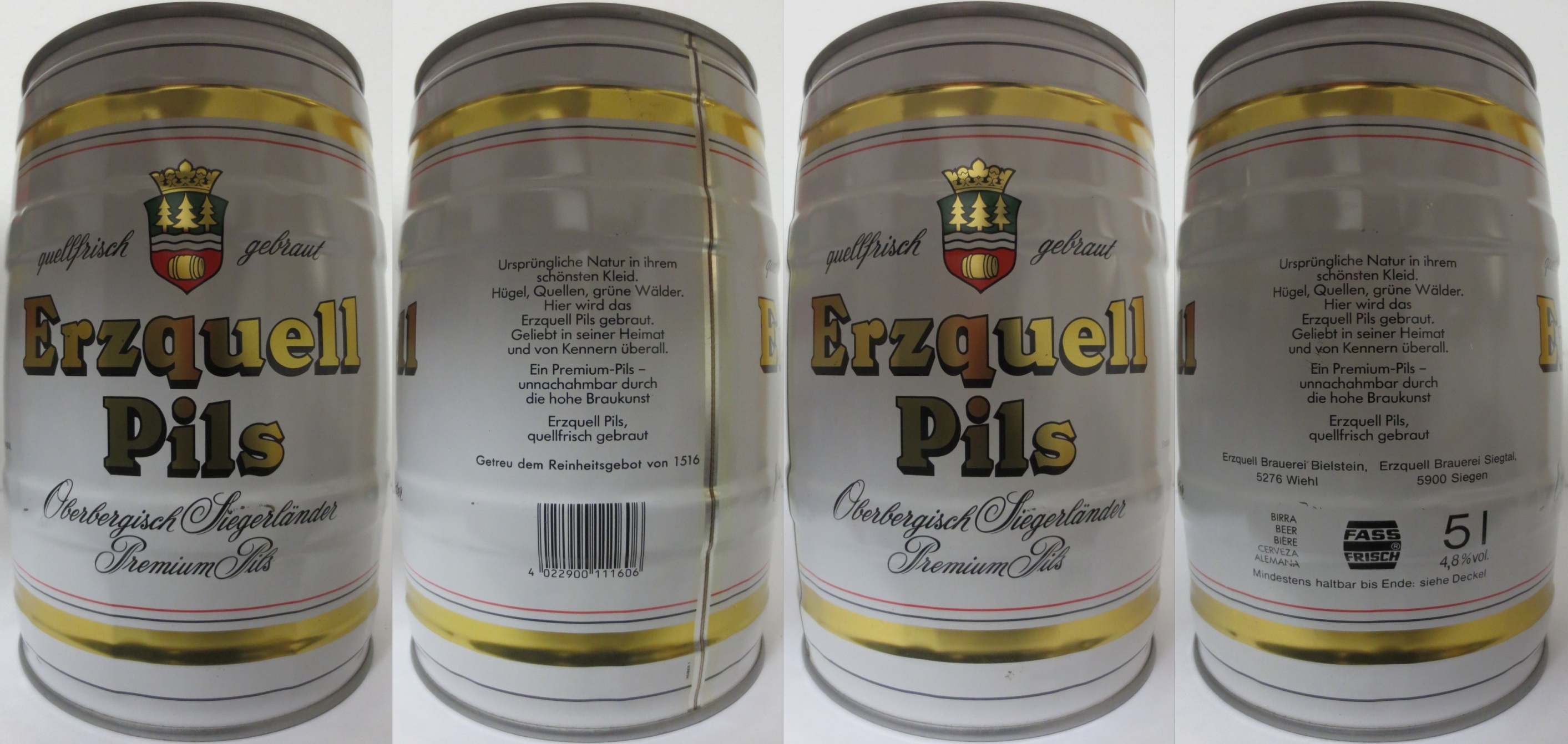 Erzquell Pils Oberbergisch Siegerländer Premium Pils (5L) Nr.1 