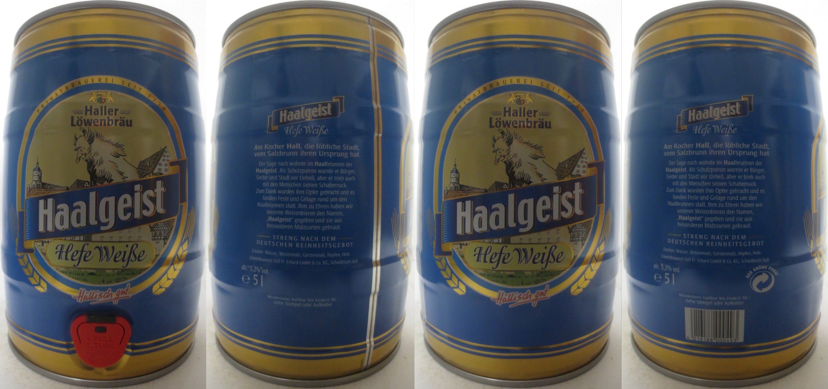 Haller Löwenbräu Haalgeist Hefe Weiße Hällisch gut (5L) Nr.1 