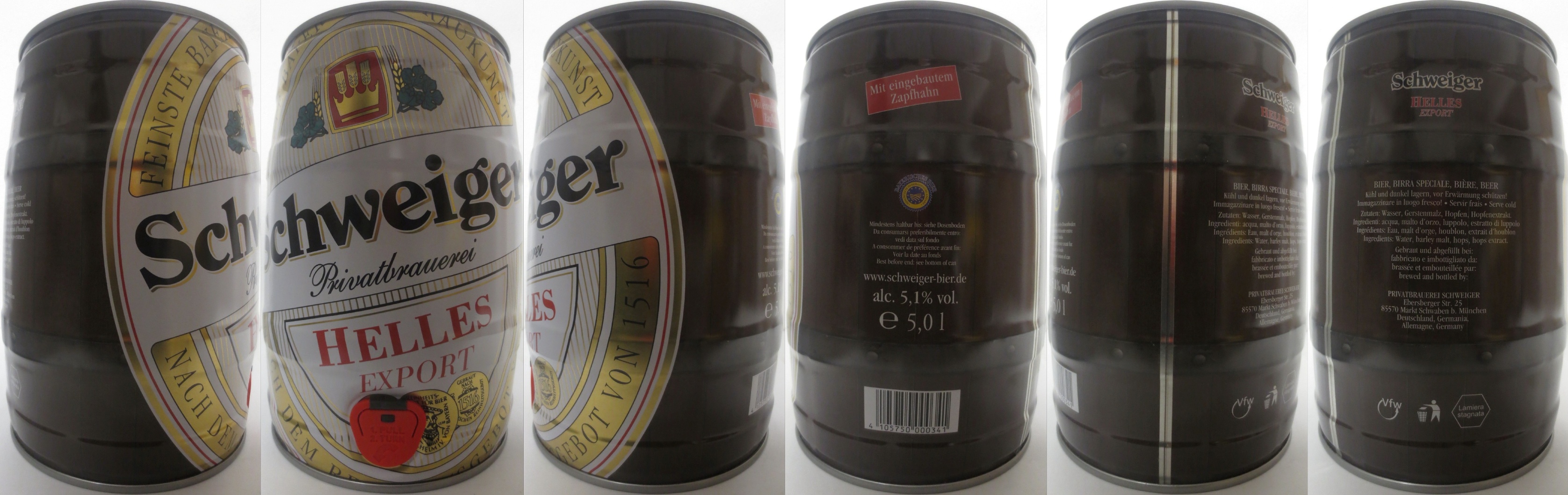 Schweiger Privatbrauerei HELLES EXPORT (5L) Nr.1 