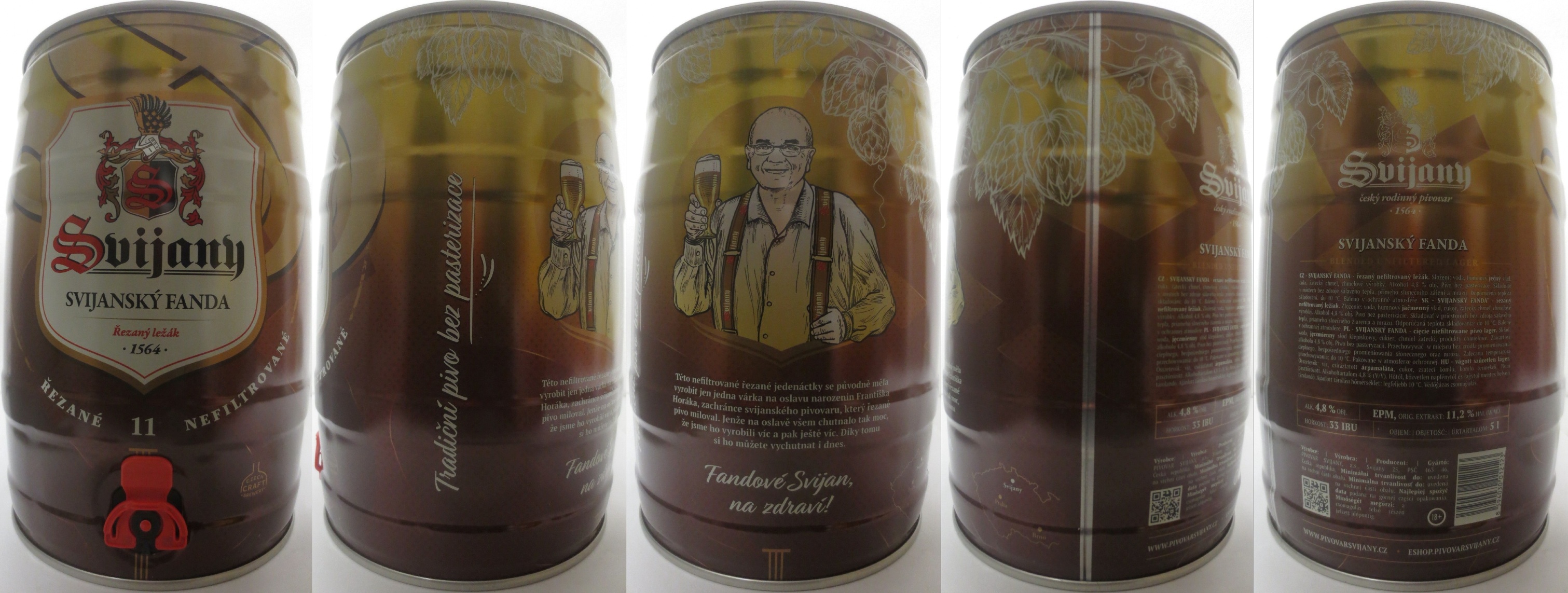 Svijany SVIJANSKÝ FANDA Řezaný ležák -1564- ŘEZANÉ 11 NEFILTROVANÉ (5L) č.2 