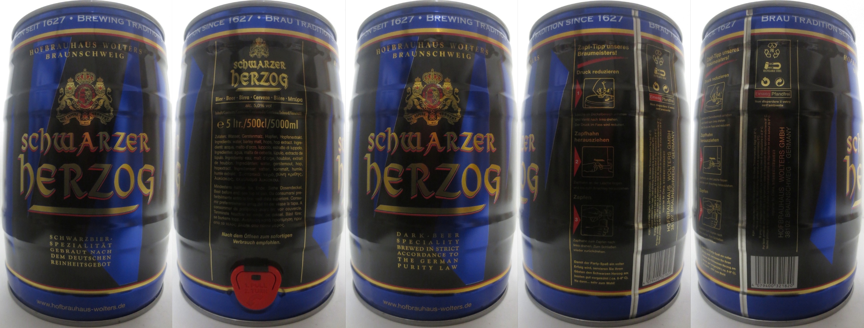 SCHWARZER HERZOG SCHWARZBIER-SPEZIALITÄT (5L) Nr.2 