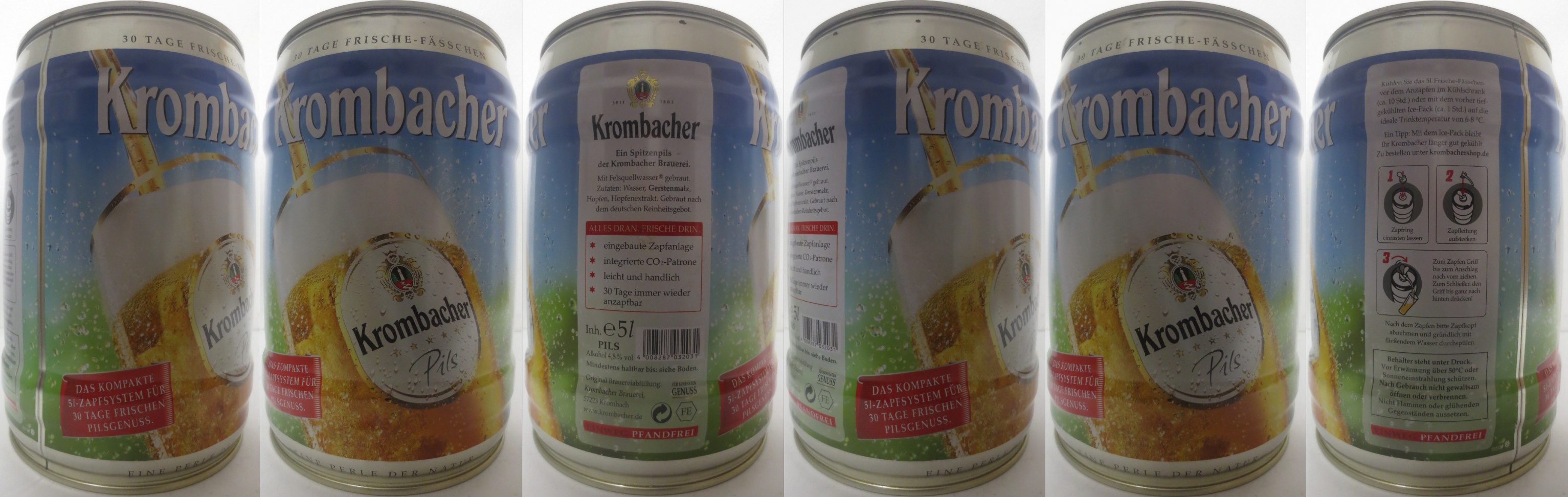 Krombacher Pils DAS KOMPAKTE 5l-ZAPFSYSTEM FÜR 30 TAGE FRISCHEN PILSGENUSS. (5L) Nr.1 
