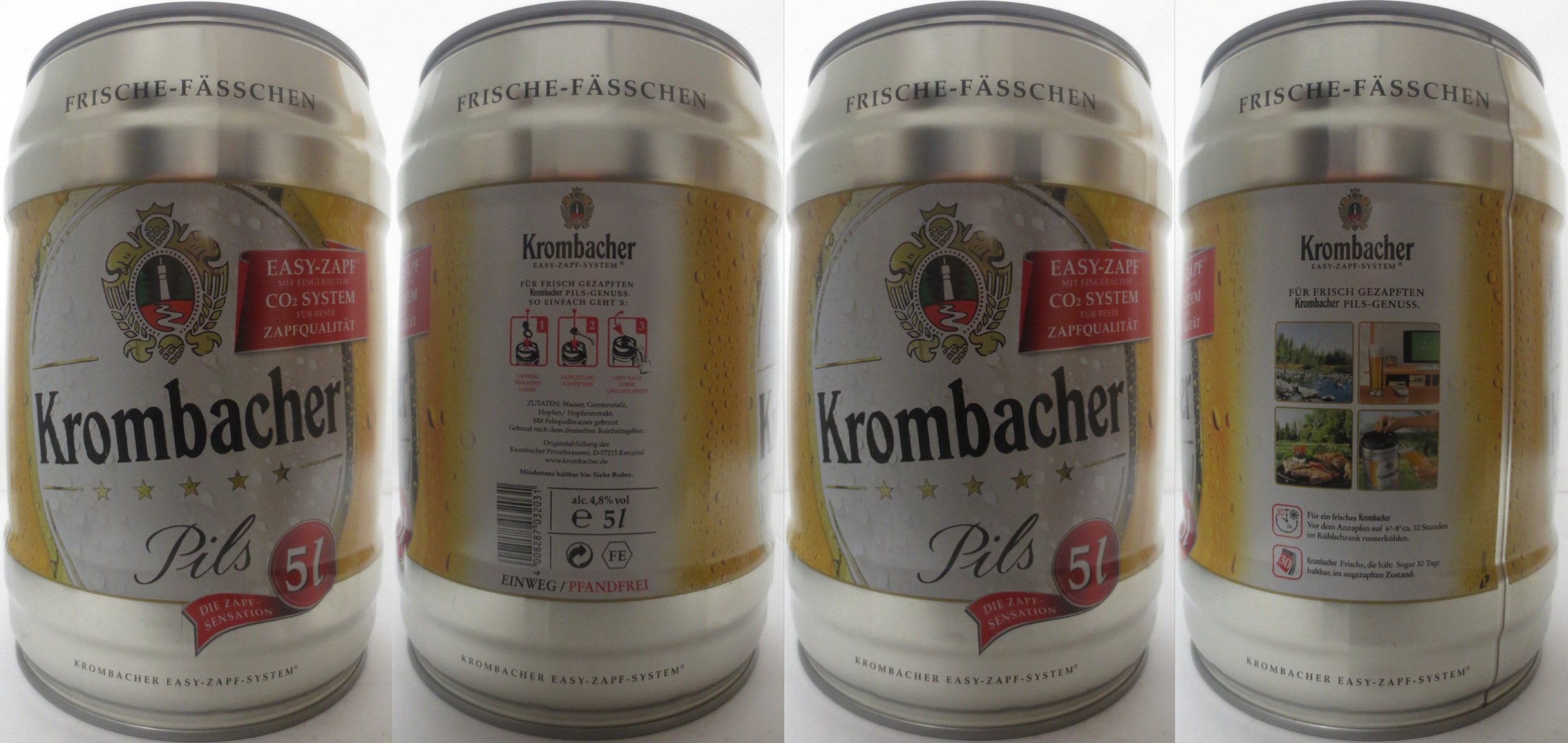 Krombacher Pils EASY-ZAPF MIT EIGEBAUTEM CO2 SYSTEM FÜR BESTE ZAPFQUALITÄT (5L) Nr.1