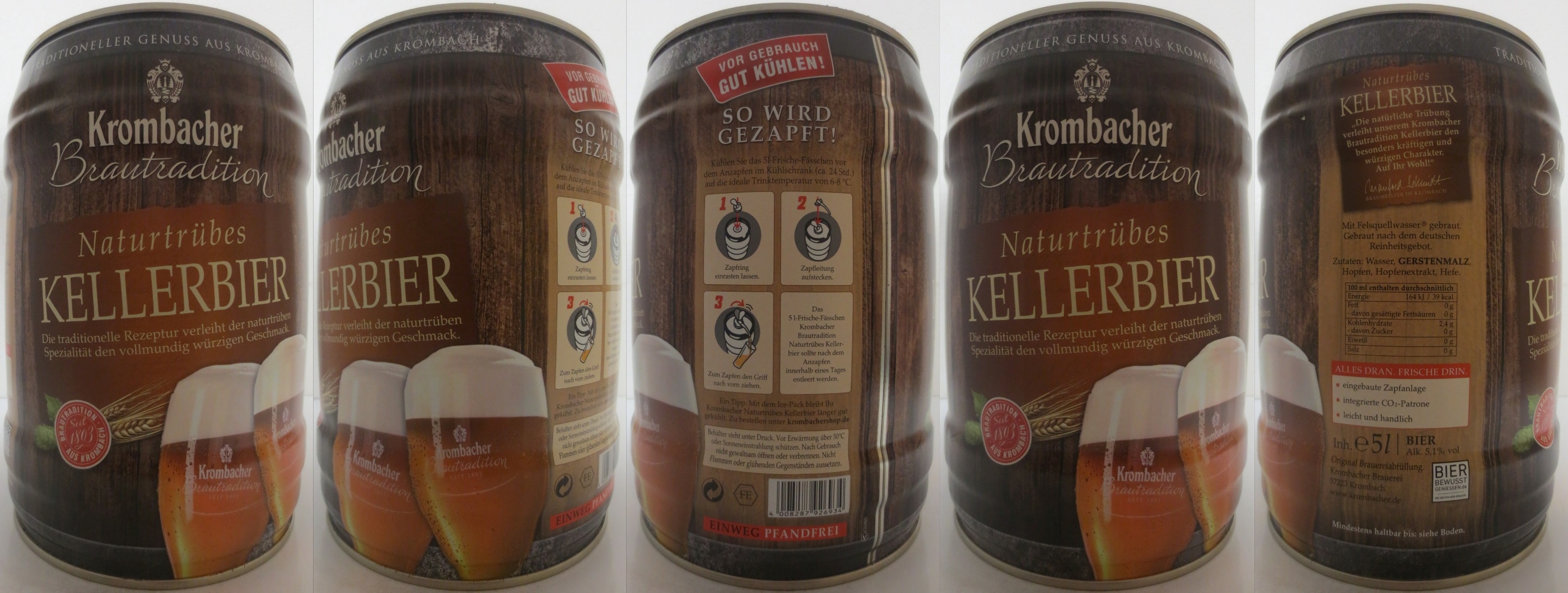 Krombacher Brautradition naturtrübes KELLERBIER (5L) Nr.1 