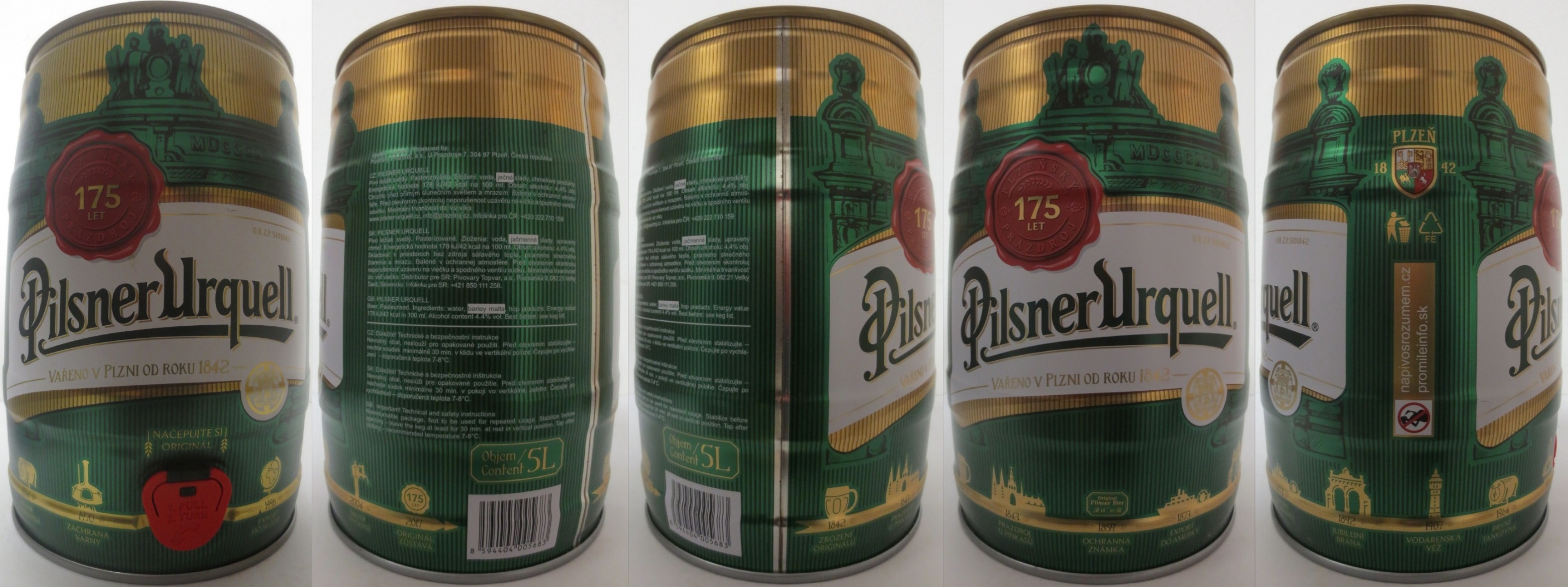 Pilsner Urquell VAŘENO V PLZNI OD ROKU 1872 175 LET (5L) č.8a