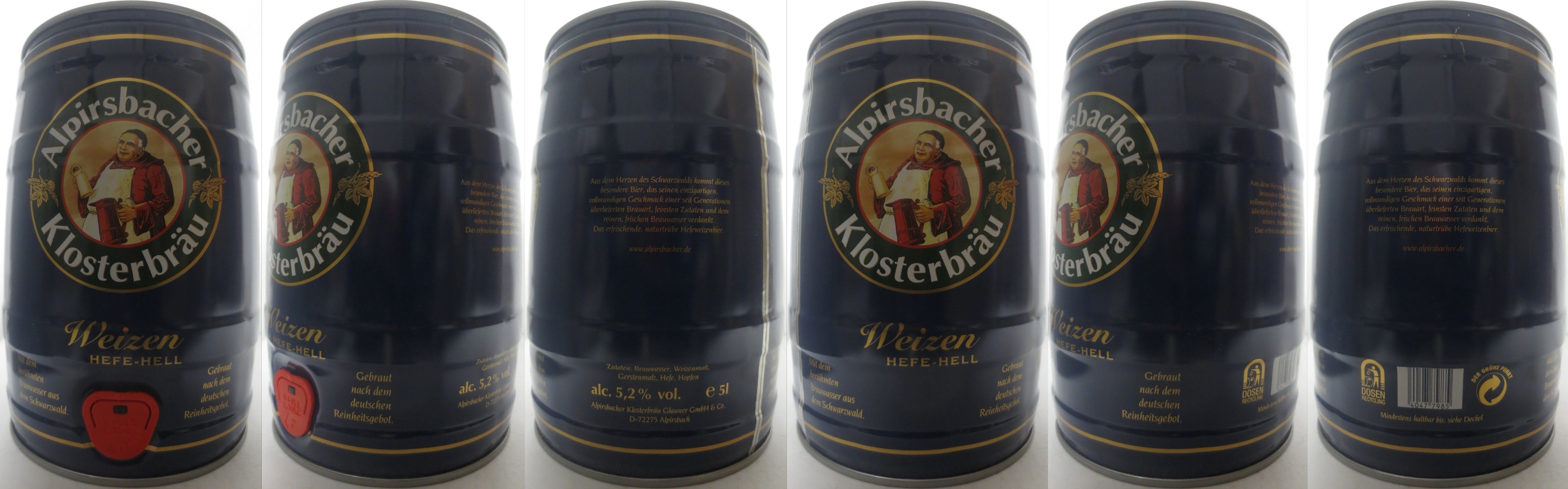 Alpirsbacher Klosterbräu Weizen HEFE-HELL (5L) Nr.1 