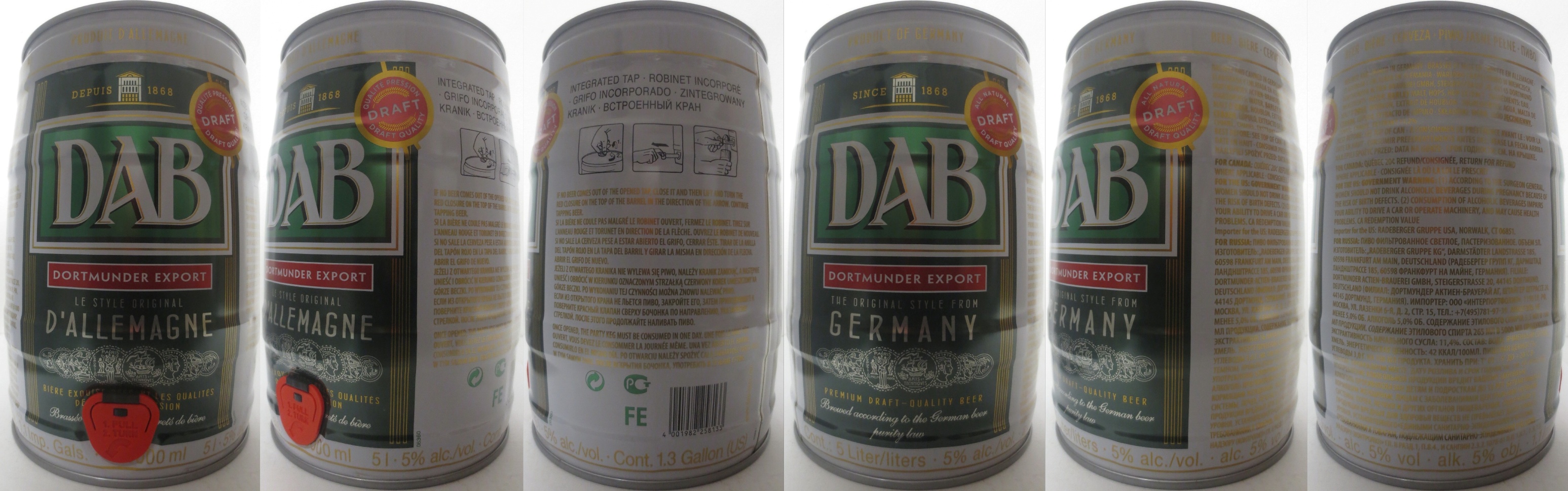 DAB DORTMUNDER EXPORT LEE STYLE ORIGINAL D´ALLEMAGNE (5L) Nr.1 