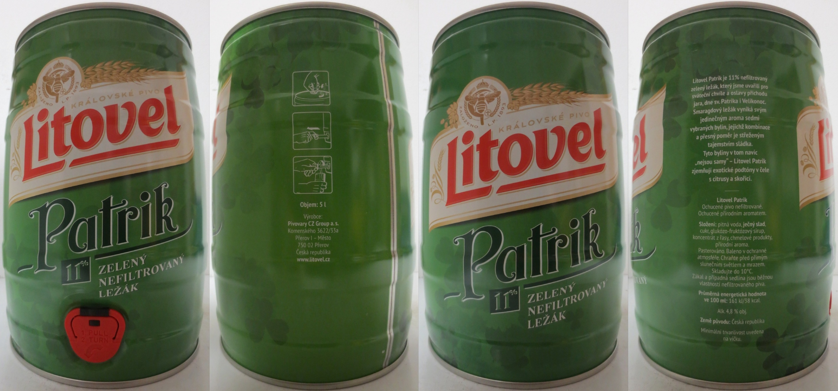 Litovel Patrik 11% ZELENÝ NEFILTROVANÝ LEŽÁK (5L) č.1 