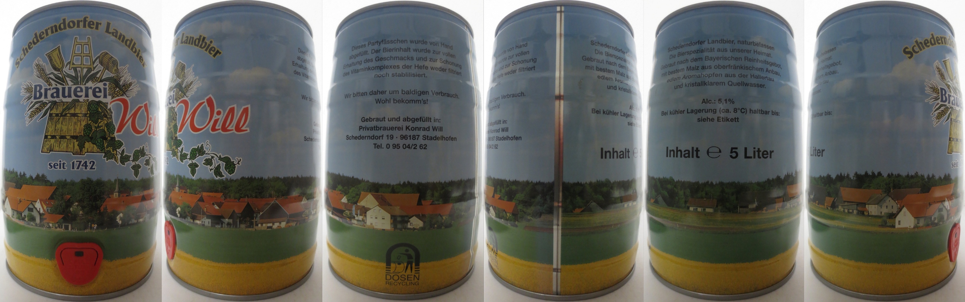 Schederndorfer Landbier Brauerei Will seit 1742 (5L) Nr.1 