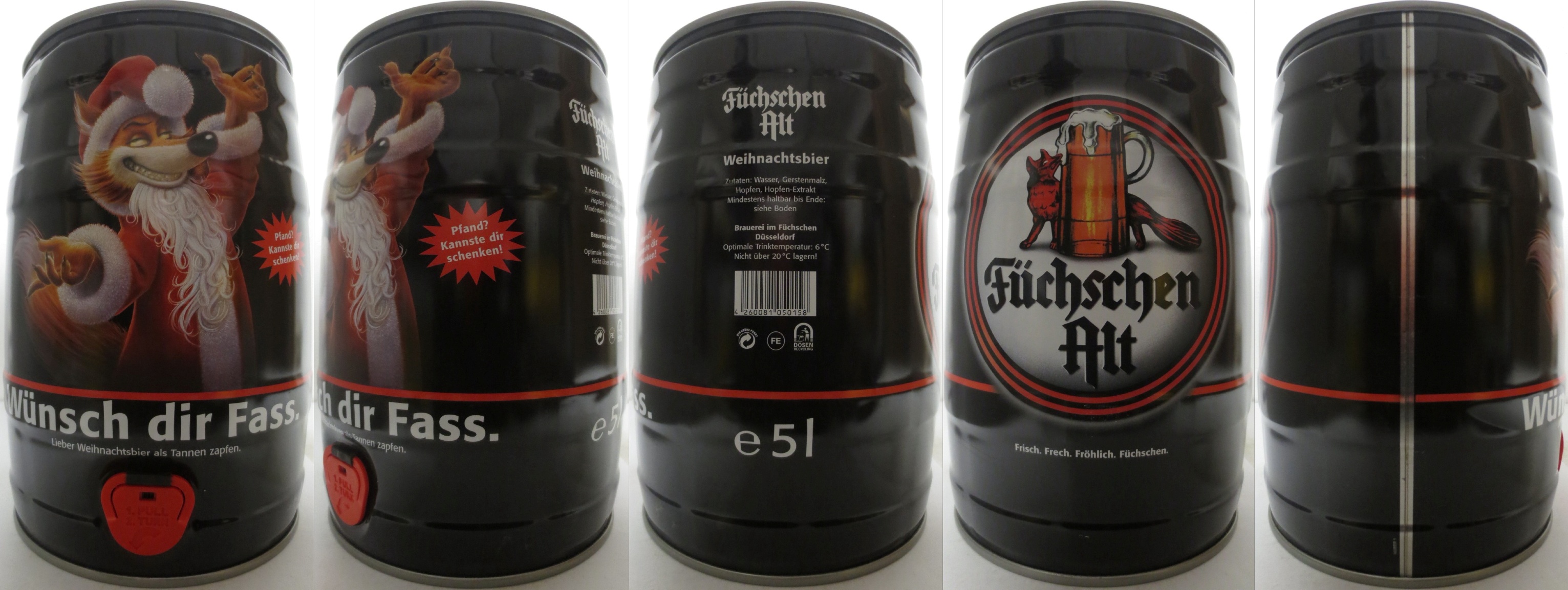 Füchschen Alt Wünsch dir Fass Lieber Weihnachtsbier als Tannen zapfen. (5L) Nr.1 