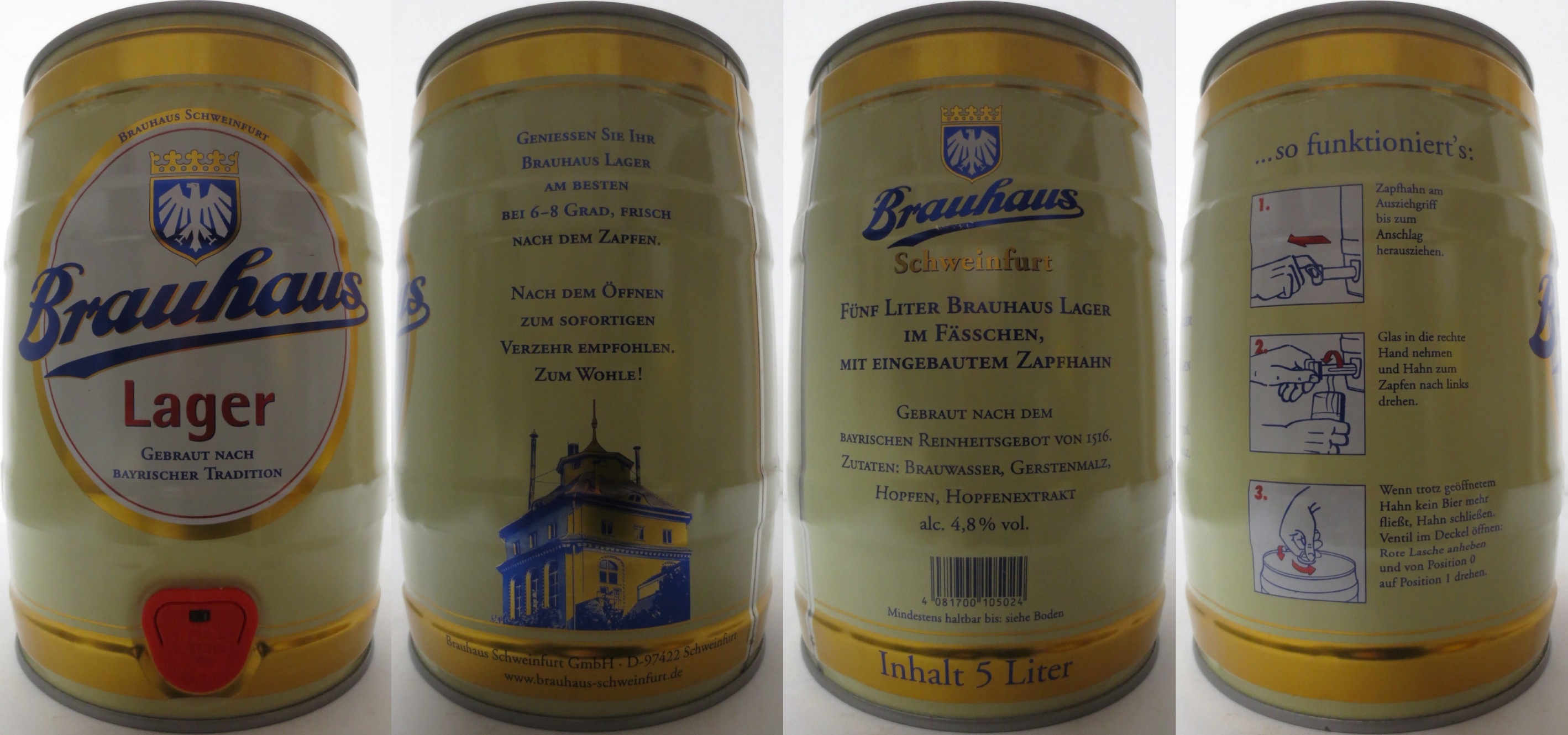 Brauhaus Lager GEBRAUT NACH BAYRISCHER TRADITION (5L) Nr.1 