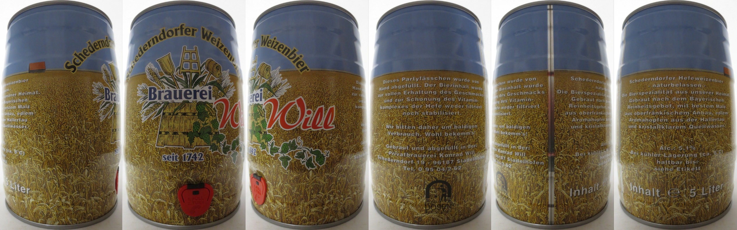 Schederndorfer Weizenbier Brauerei Will seit 1742 (5L) Nr.2