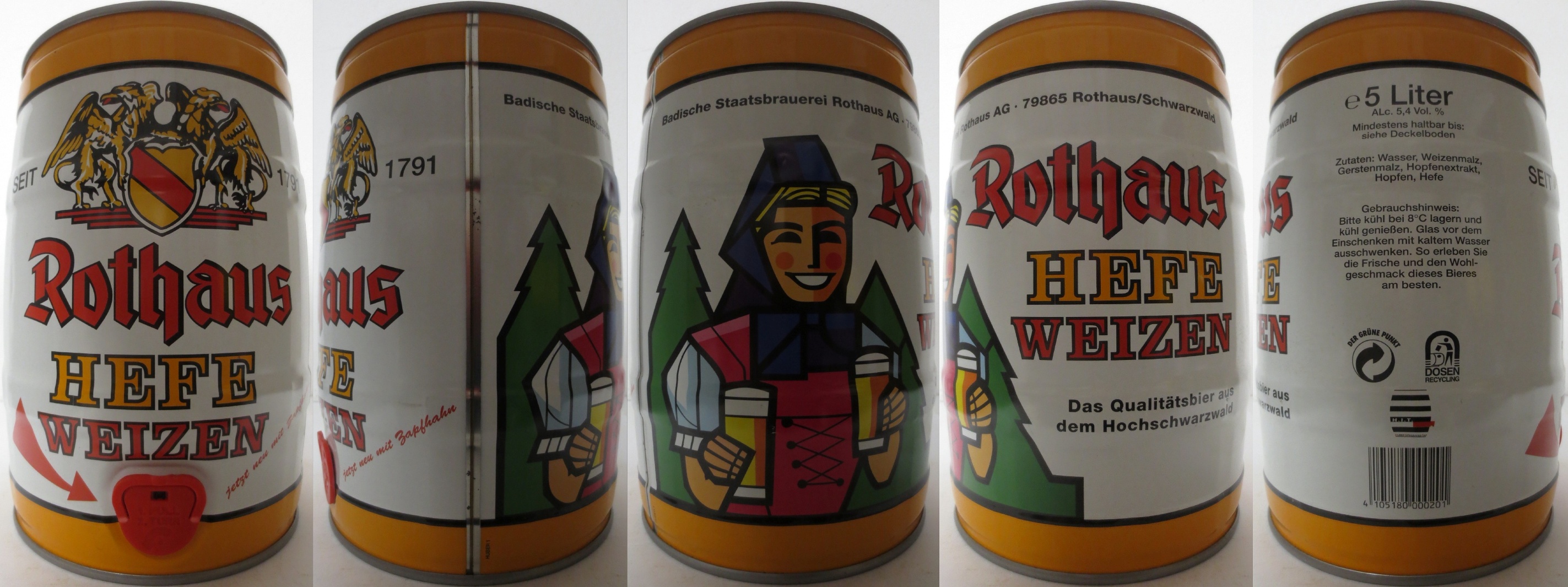 Rothaus HEFE WEIZEN jetz neu mit Zapfahn (5L) Nr.1 