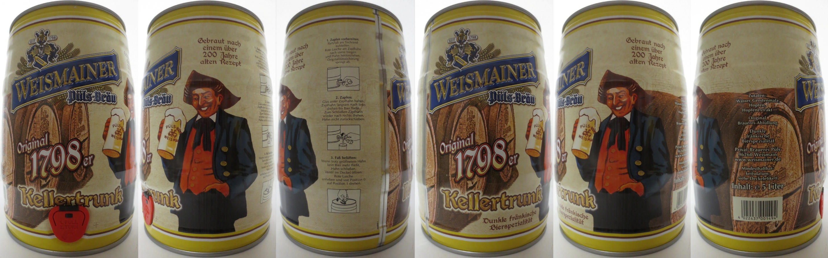 WEISMAINER Püls-Bräu Original 1798er Kellertrunk (5L) Nr.2 
