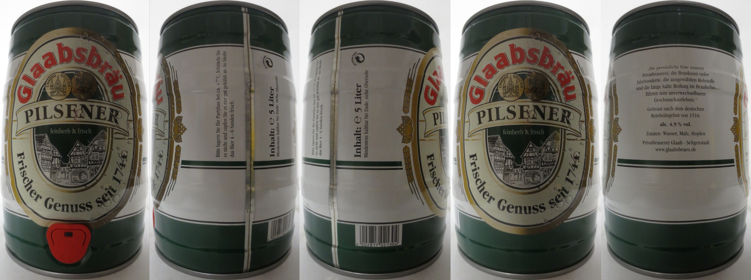 Glaabsbräu PILSENER Frischer Genuss seit 1744 (5L) Nr.1