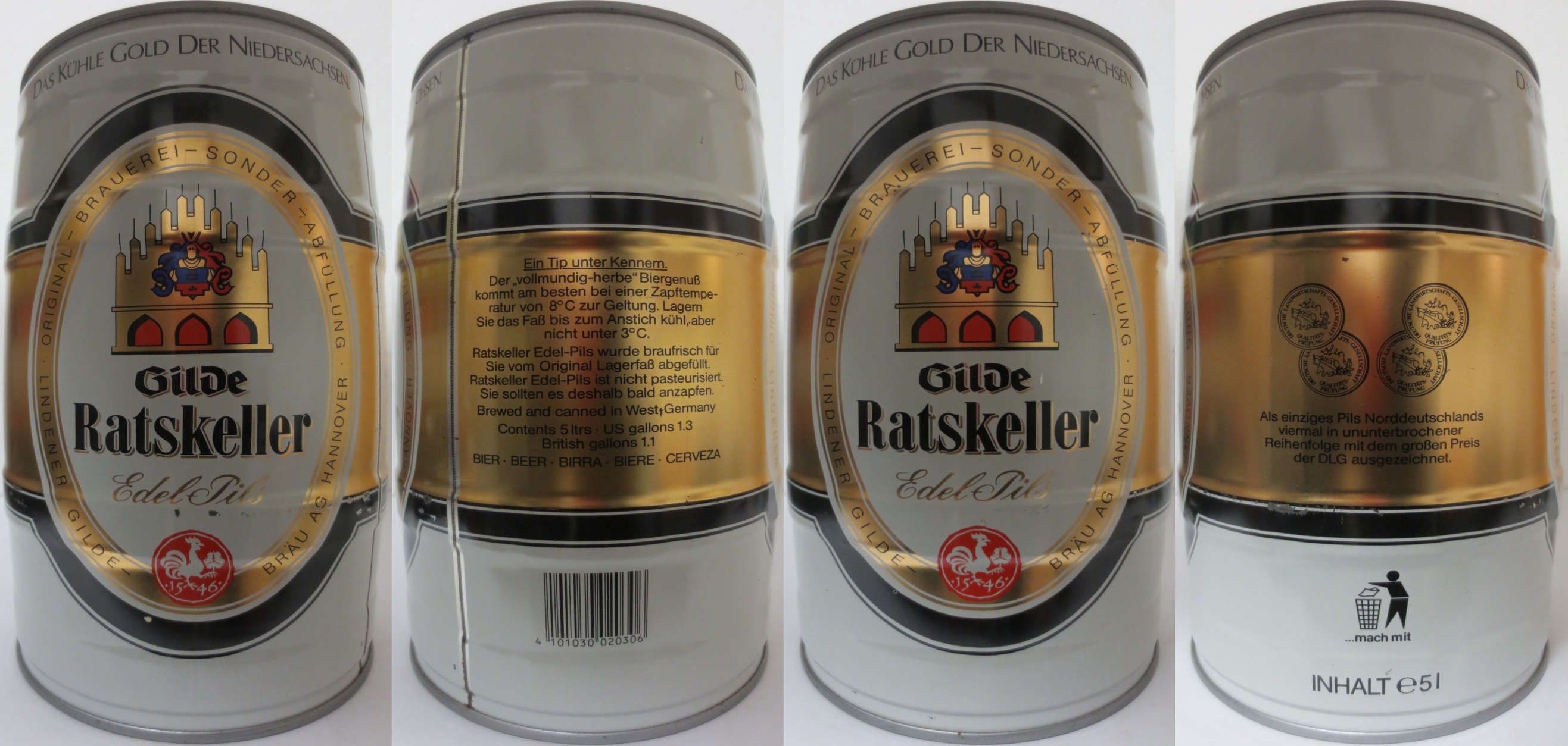 Gilde Ratskeller Edel Pils DAS KÜHLE GOLD DER NIEDERSACHSEN (5L) Nr.1