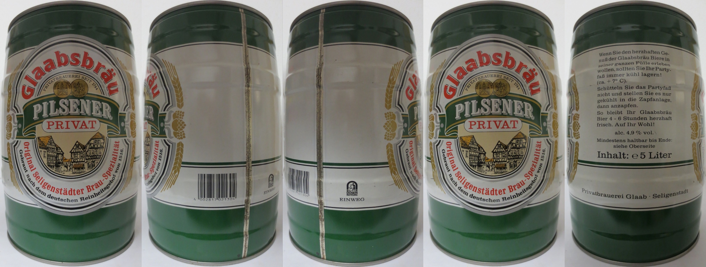 Glaabsbräu PILSENER PRIVAT (5L) Nr.1 
