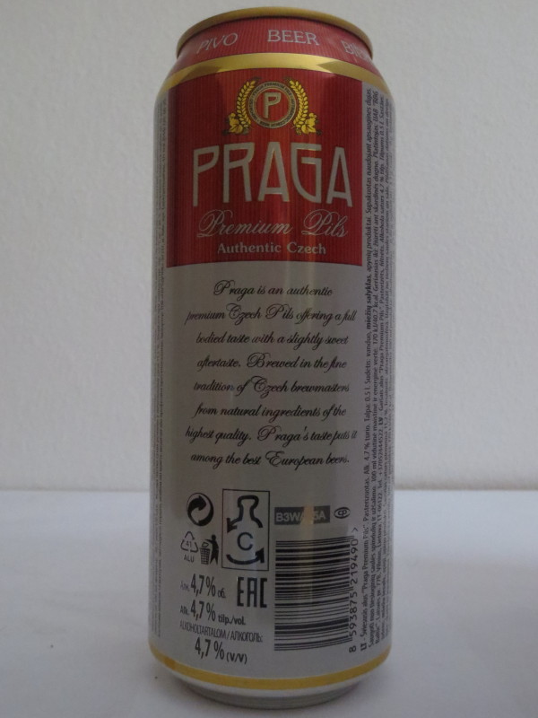 PRAGA Premium Pils Authentic Czech IMPORTED Beer (50cl) (B/O)