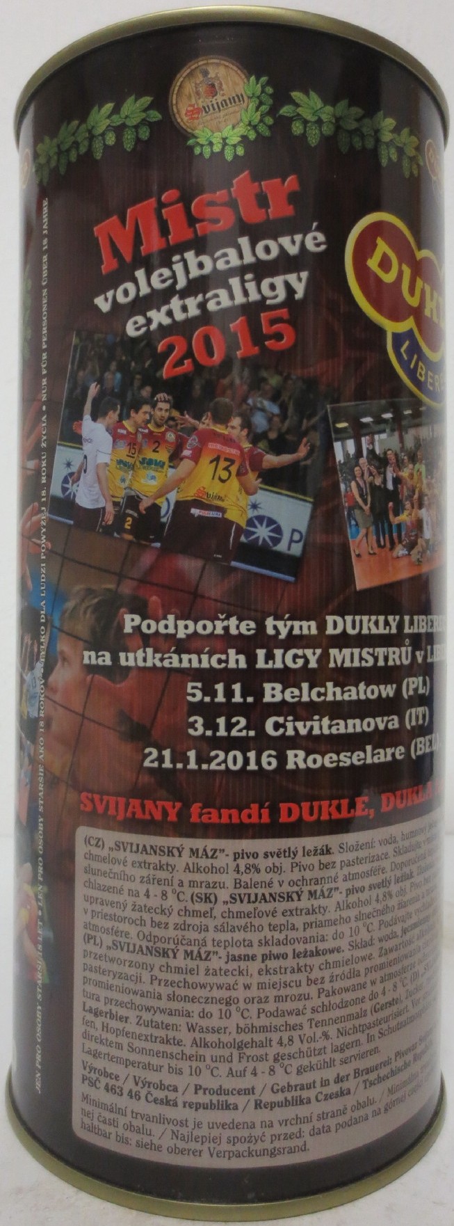 Svijany SVIJANSKÝ MÁZ Světlý ležák DUKLA LIBEREC (200cl) č.1