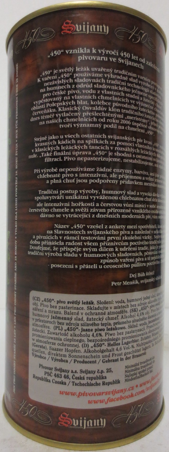 Svijany 450 Prémiový ležák 1564 (200cl) č.1 