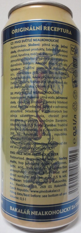 Bakalář NEALKO ZA STUDENA CHMELENÝ (50cl) (B/O) č.1