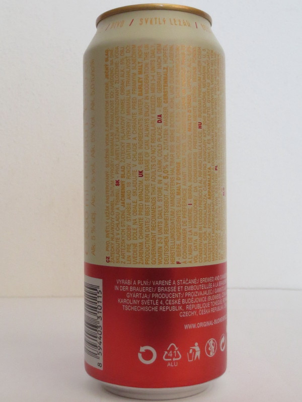 ORIGINAL Budweiser Budvar LAGER (50cl) č.1
