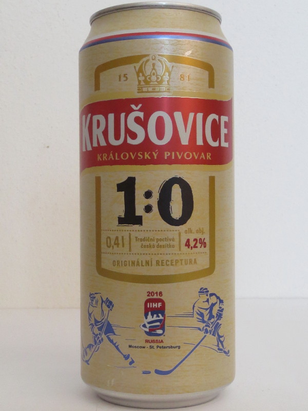 KRUŠOVICE KRÁLOVSKÝ PIVOVAR 1:0 2016 IIHF (40cl)