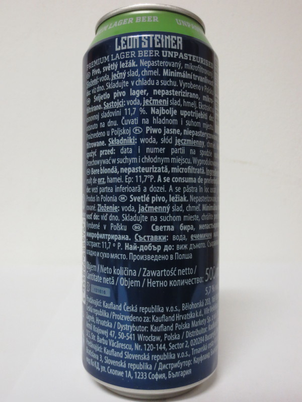 LEON STEINER PREMIUM LAGER BEER UNPASTURISED (50cl)