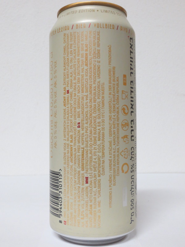 ORIGINAL Budweiser Budvar LAGER (50cl) (B/O) č.2 