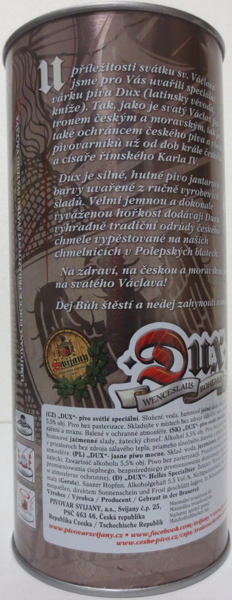 Svijany Dux SVĚTLÉ SPECIÁLNÍ PIVO (200cl) č.1 