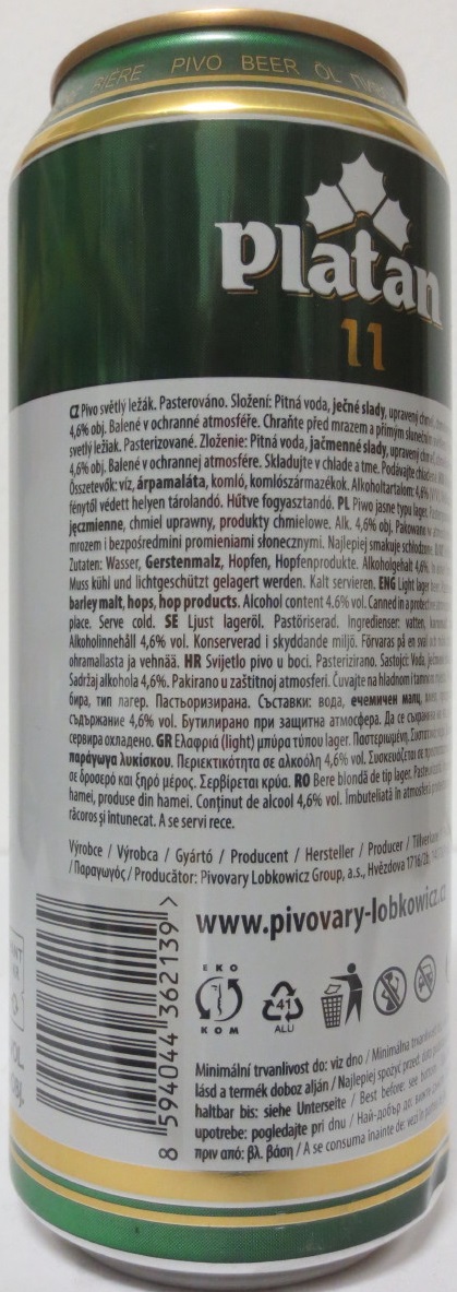 Platan 11 LEŽÁK-LAGER (50cl) (B/O) č.1 