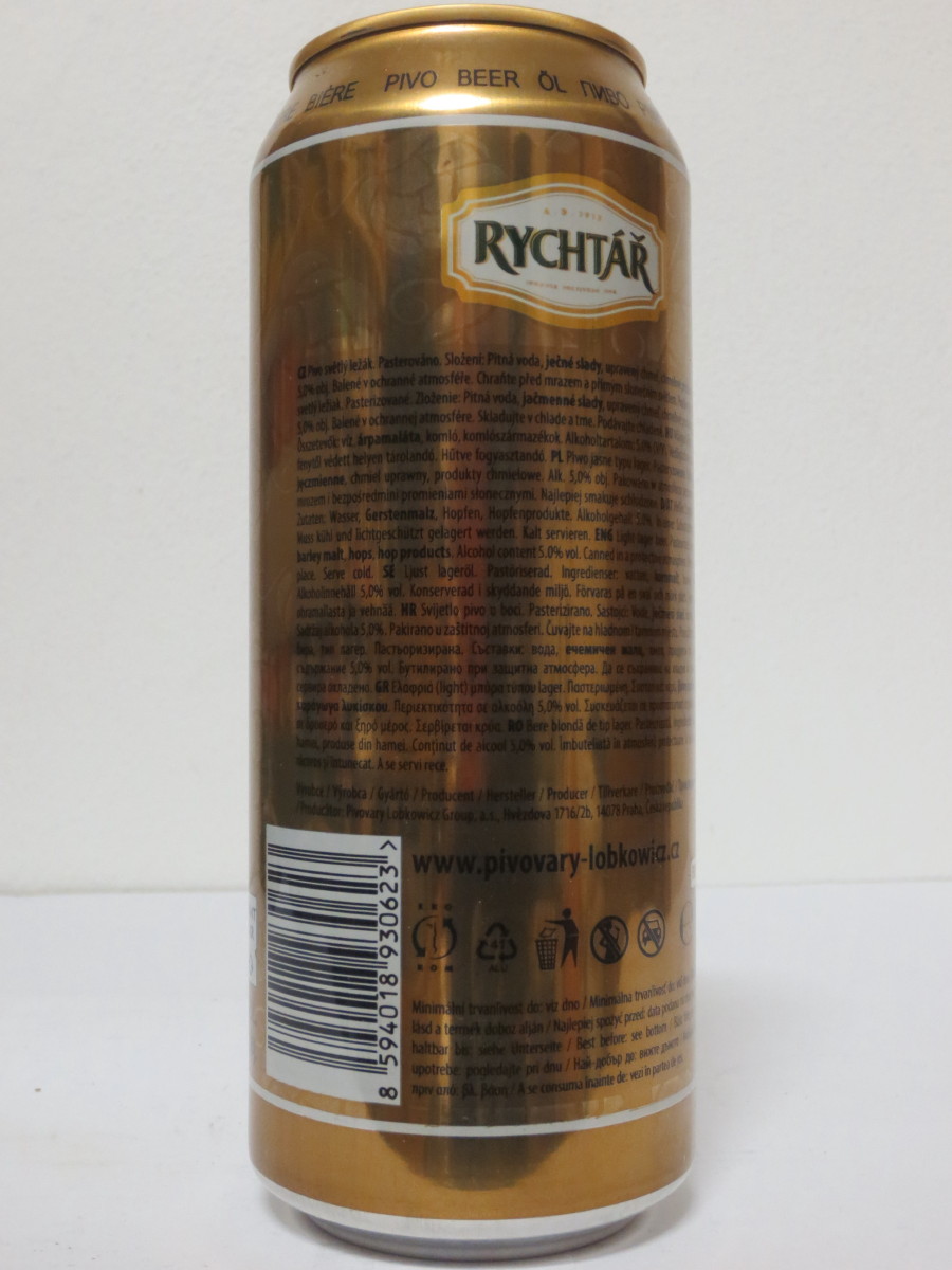 RYCHTÁŘ PREMIUM PIVO SVĚTLÝ LEŽÁK (50cl) (B/O)